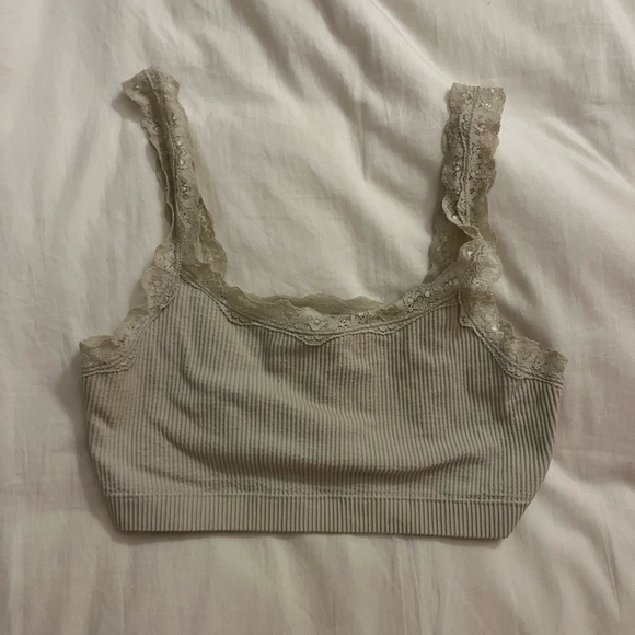 GARAGE lace beige crop bra top - Picture 1 of 2